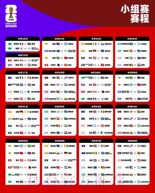 2026美加墨世界杯小组赛赛程网站